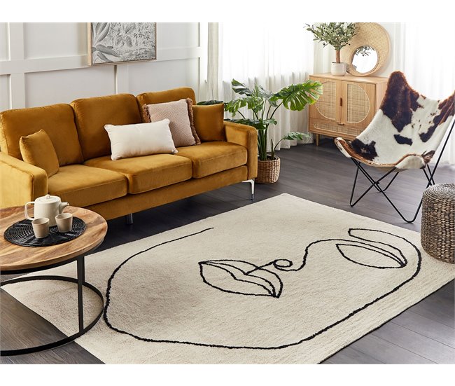 Beliani Alfombra de pelo corto BAYIR 140x200 Beige