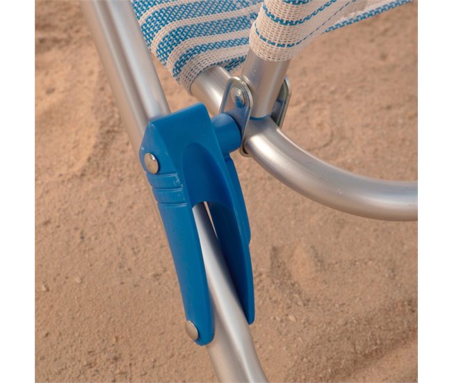 Aktive Pack de 2 sillas de playa plegables y reclinables Blanco/ Azul