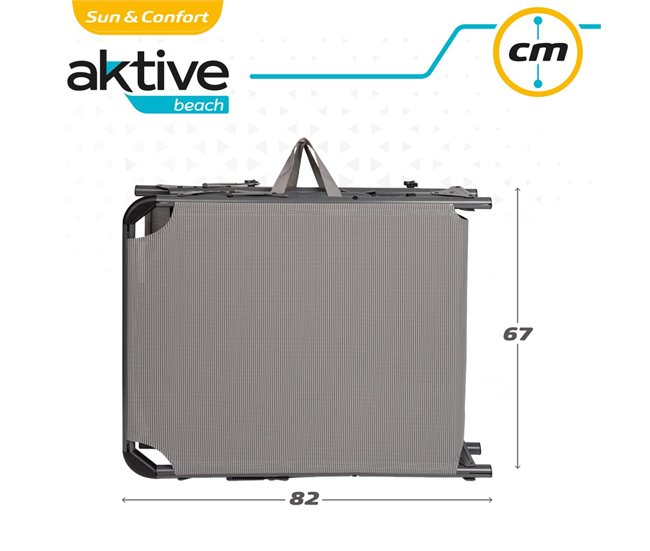 Tumbona plegable con parasol y cojín Aktive Gris