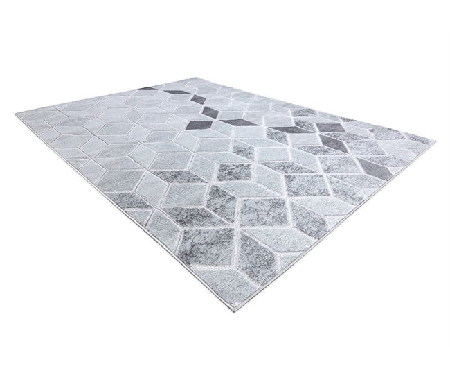 Alfombra MEFE moderna B400 Cubo Geométrico 3D Structural 280x370 Gris Claro