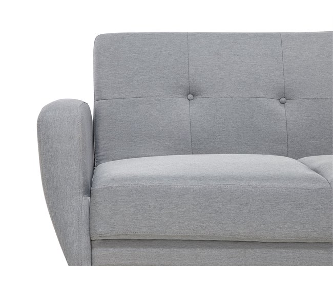 Beliani Sofá de 2 plazas Poliéster FLORLI Gris Claro