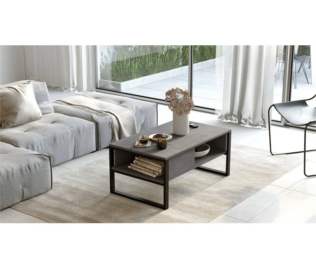 Mesa de centro com efeito madeira 100x59 Gris