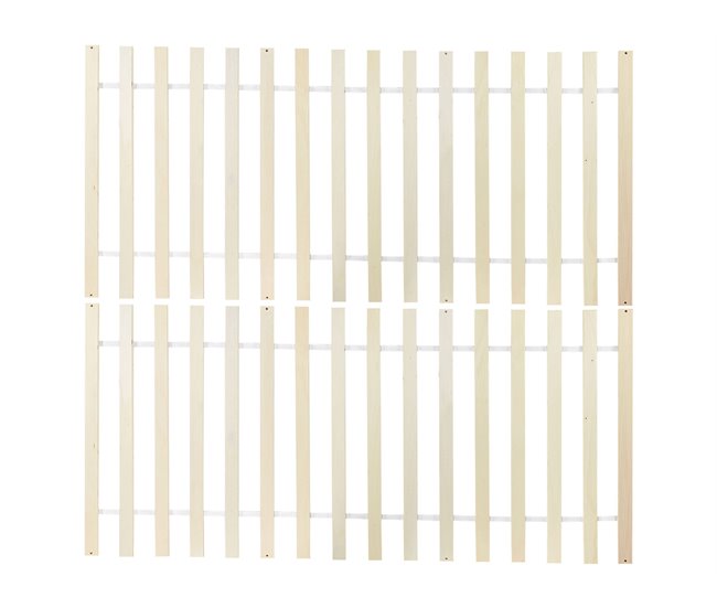 Beliani Cama con somier Madera de pino ROYAN 147x207 Blanco