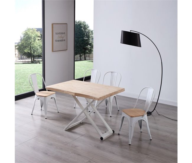 Mesa de centro elevable Lada Fit 80x120 Blanco