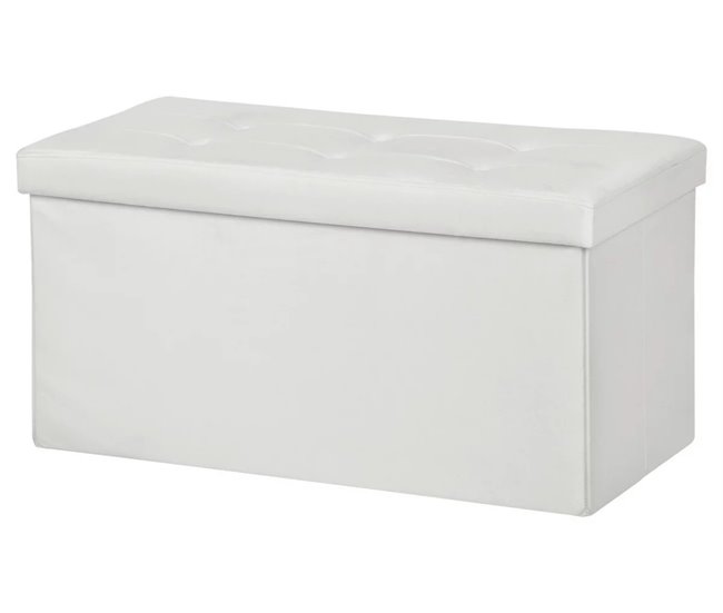Baúl OTTOMAN plegable 76x38x38cm Blanco