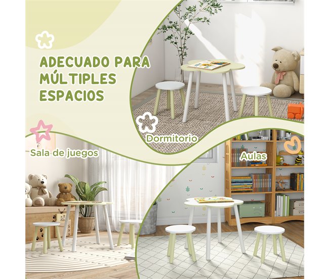 Mesa para Niños MDF, Madera de Pino ZONEKIZ 59x59 Amarillo