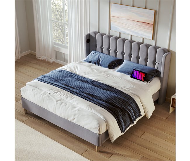 Camas de matrimonio 173x208 Gris