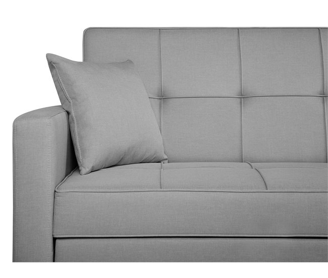 Beliani Sofá de 3 plazas Poliéster GLOMMA Gris Claro