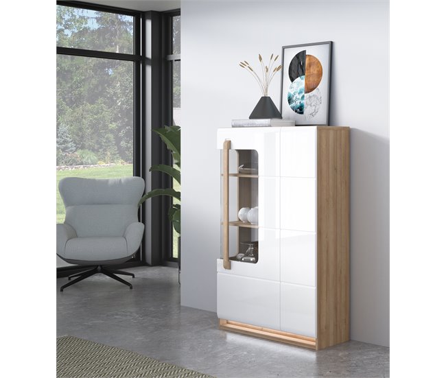 Vitrina de 2 puertas MONTREAL Blanco Brillo