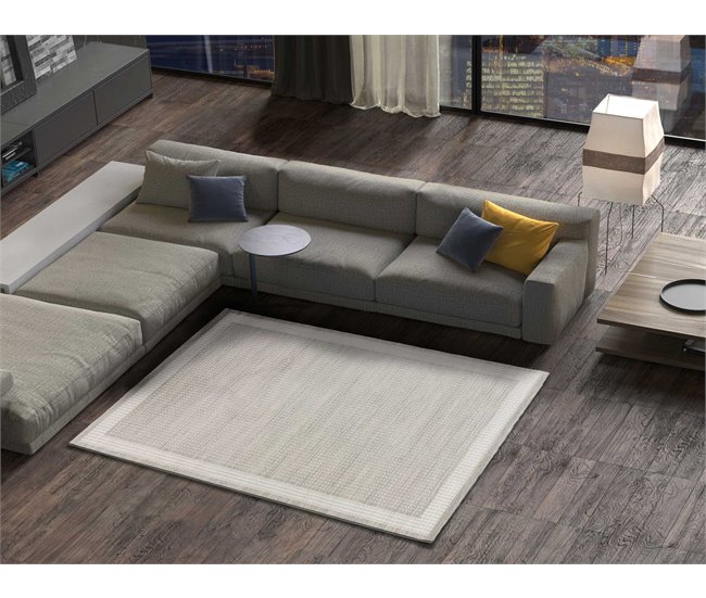 Alfombra de estilo vintage con relieve HL-BORDER - ATTICGO 80x150 Crema