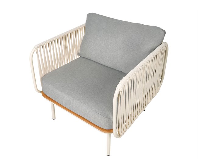 Beliani Conjunto longue SENISE Blanco/ Gris