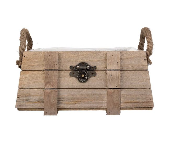 Cesto de madera con asas Marron