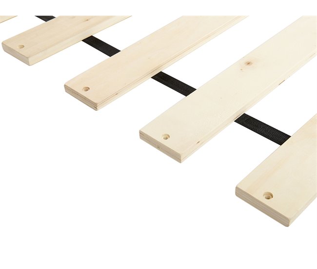 Beliani Cama Madera de caucho BOUSSICOURT 202x210 Marron