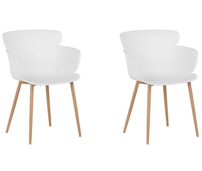 Beliani Silla de comedor SUMKLEY Blanco