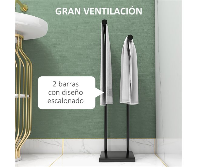 Toallero de Pie Metal HOMCOM, hogar - baño Negro