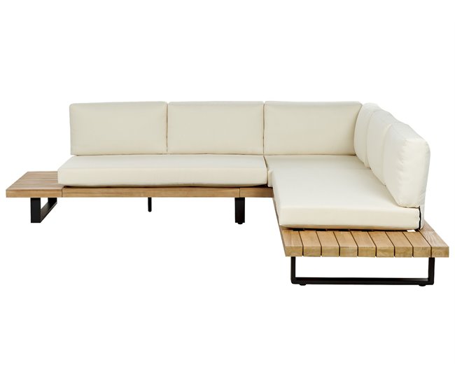 Beliani Conjunto longue MYKONOS Blanco/ Beige