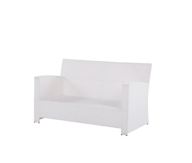 Beliani Conjunto de jardín Ratán sintético MARINO Blanco