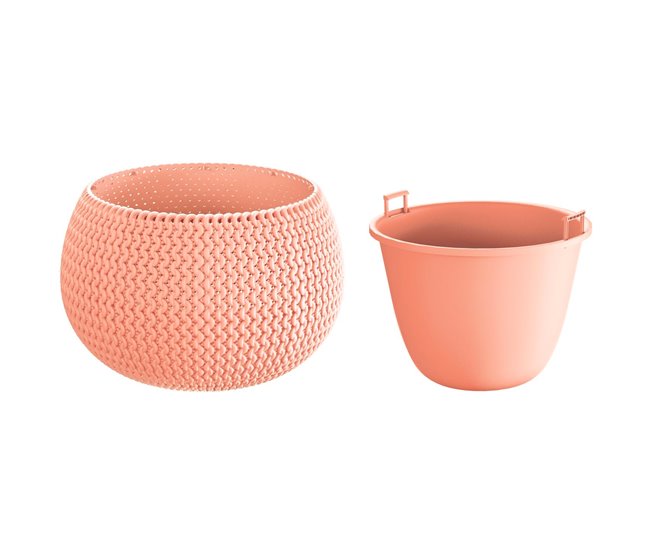 Maceta Redonda Con Deposito Splofy Bowl Naranja
