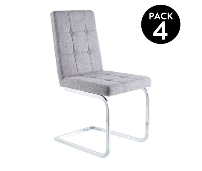 Pack 4 sillas de comedor Vanity Gris