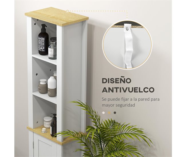 Armario de Baño MDF, Melamina de Madera kleankin, hogar - baño Blanco