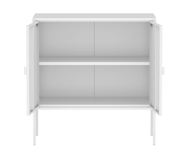 Aparador Castelli con 2 puertas perforadas acero Blanco