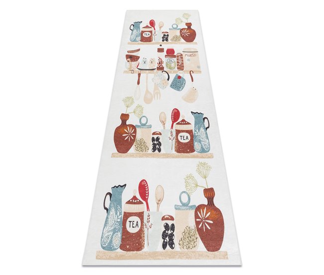 Alfombra lavable ANDRE 1299 Platos para la cocina Beige