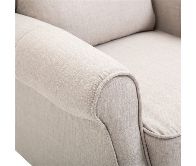 Sillón Relax Tela, Metal, Madera, Espuma HOMCOM Gris