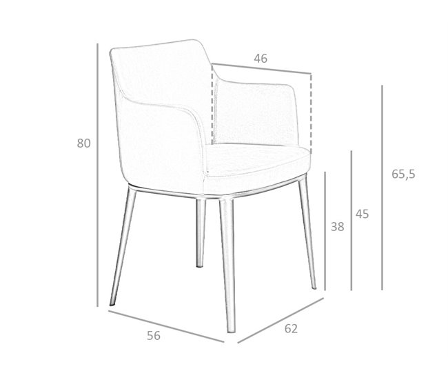 Silla comedor tela y patas acero negro Vison