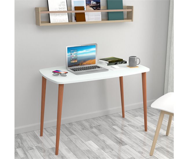 Escritorio sencillo moderno Kongsberg Aglomerado 105x60 Blanco