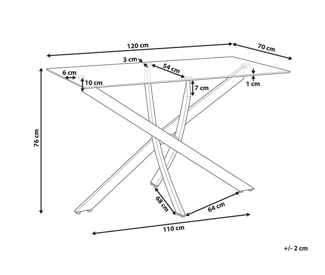 Beliani Mesa de comedor MARAMO Dorado