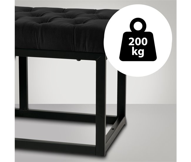 Banco banqueta pie de cama asito diseño 120x37 Negro