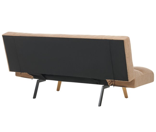 Beliani Sofá de 3 plazas Poliéster INGARO Marron Claro