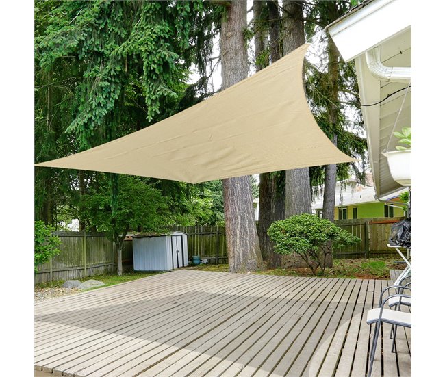 Toldo Vela Cuadrado PE Outsunny 300x300 Marron