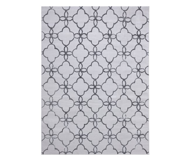 Alfombra MEFE moderna 8504 conducción flores Structural 180x270 Gris