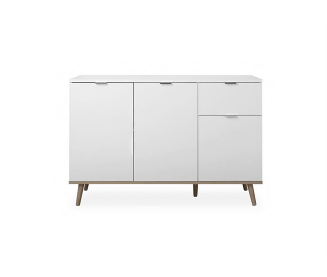 Aparador con 3 puertas y 1 cajón NORDIC Blanco/ Madera