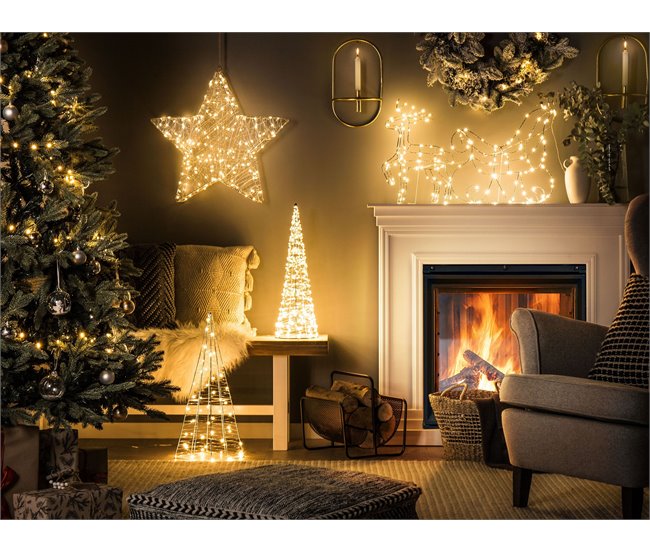 Beliani Decoración LED PUKSALA Gris