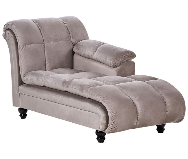 Beliani Chaise longue Poliéster LORMONT Gris Oscuro