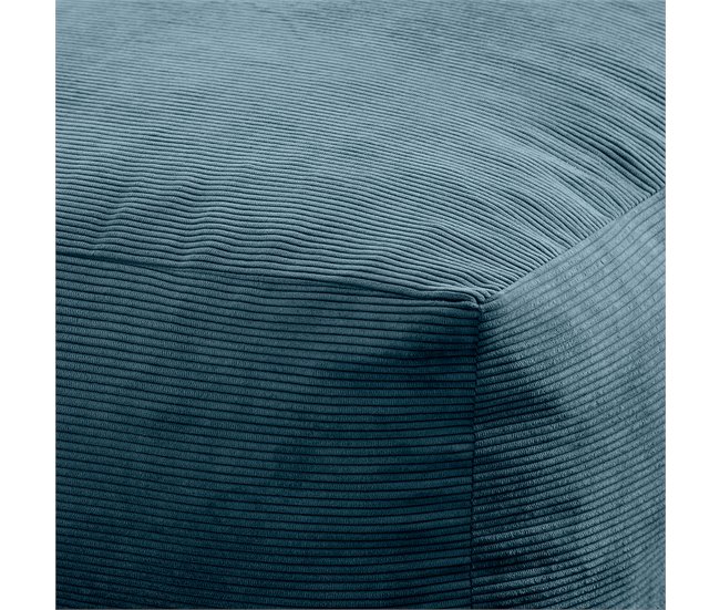 Puf cuadrado pana Désert Azul