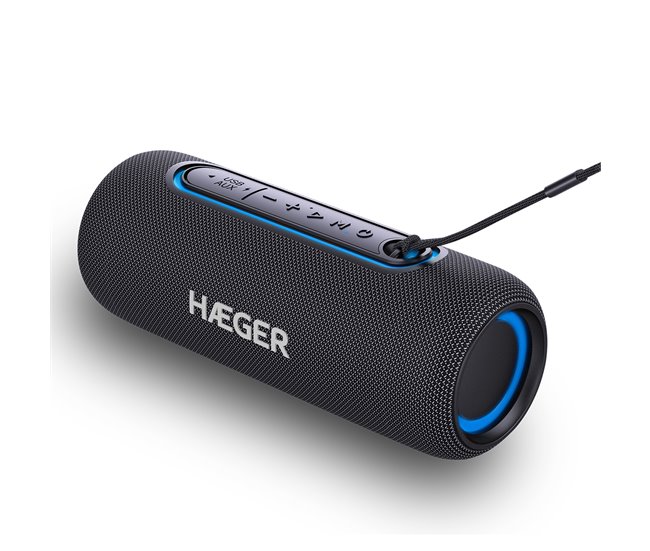 Altavoz Bluetooth Portátil HAEGER Light Boom Negro
