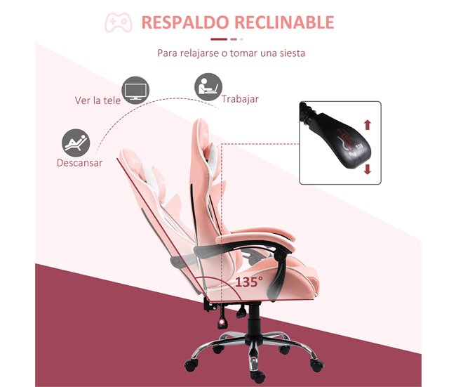 Silla Gaming PVC, Espuma, PP, Metal Vinsetto Negro