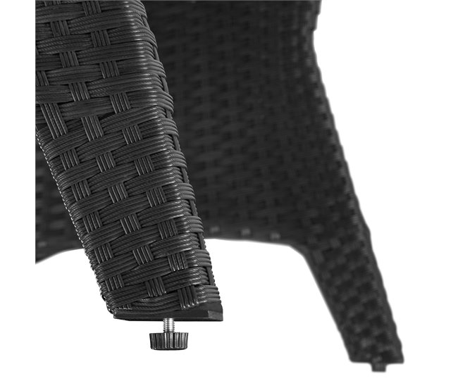 conjunto de ratán Negro/ Gris