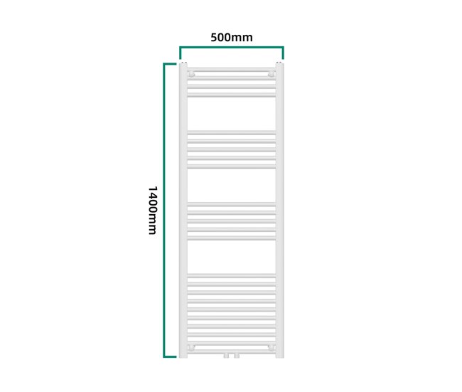 Radiador toallero mural Voss 570 W 24 tubos acero Blanco
