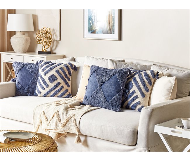 Beliani Cojín decorativo JACARANDA Beige