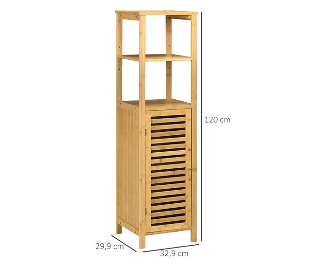 Armario de Baño Bambú kleankin, hogar - muebles de dormitorio Marron