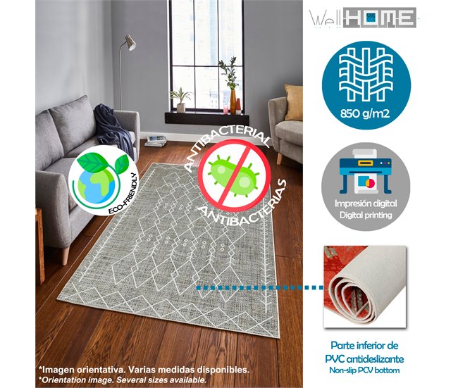 Alfombra De 80 X 150Cm 150x80 Crema