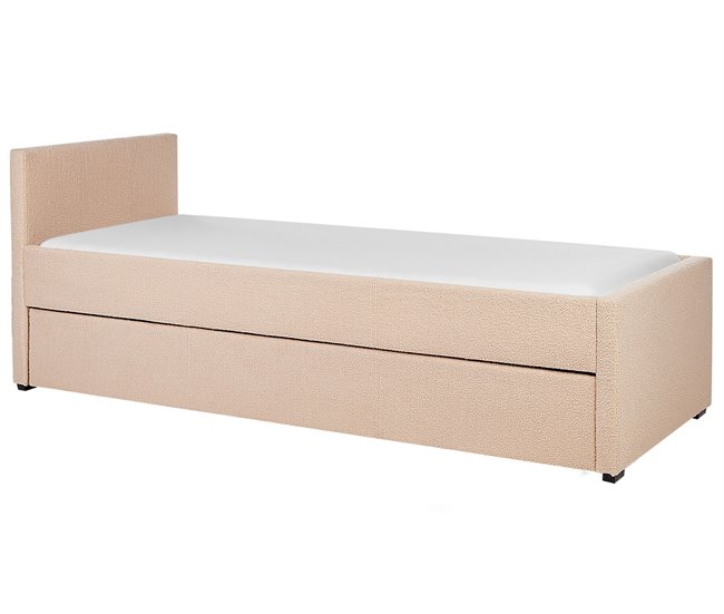 Beliani Cama con somier Bouclé MARMANDE 86x214 Beige
