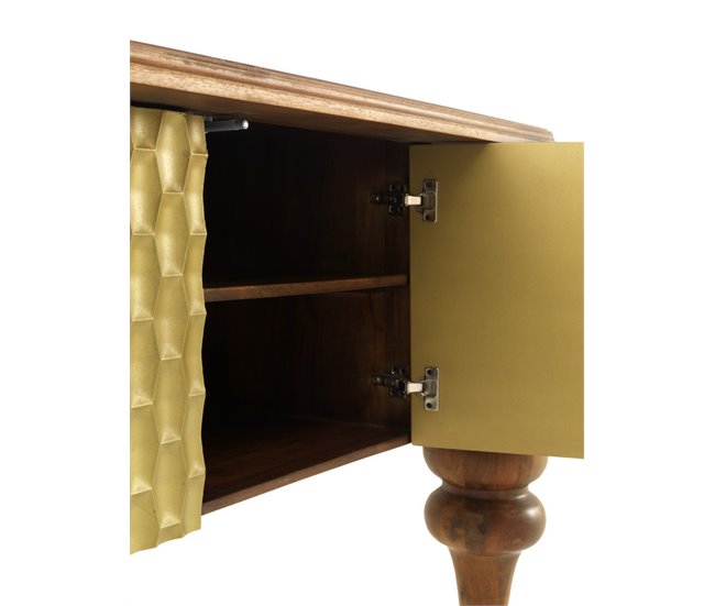 Aparador De 2 Puertas Con Pies Torneados En Madera Maciza De Mango Madera