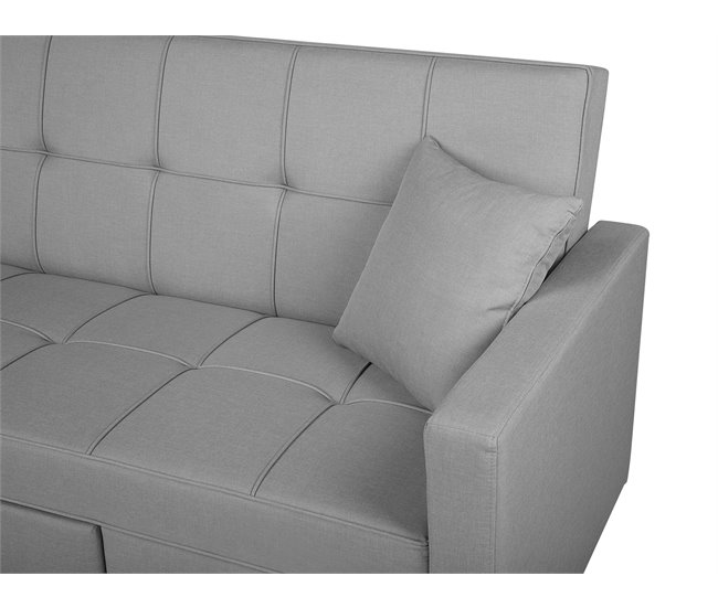 Beliani Sofá de 3 plazas Poliéster GLOMMA Gris Claro