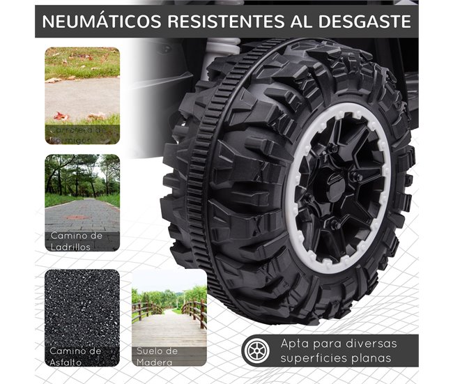 Quad Eléctrico Infantil PP, Metal HOMCOM Blanco