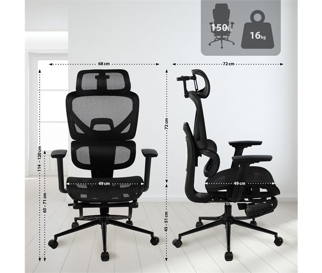 Silla de oficina - Beresford - Tela Negro
